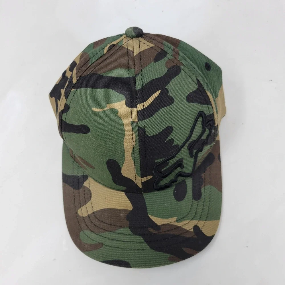 Fox Racing Youth Flexfit Camo Hat Woodland Camouflage Embroidered Logo OSFM